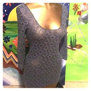 Intimately Free People Sheer Blue Lace top xs